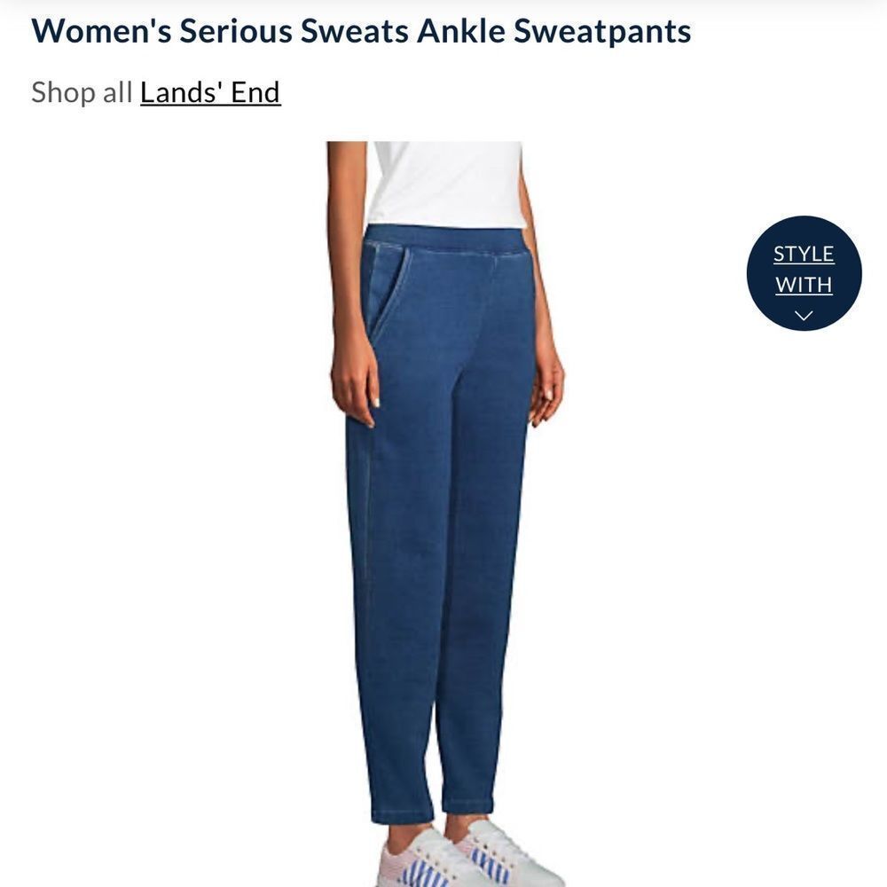 NWOT Lands’ End Women’s Sweats Ankle Length Sweatpants in Dark Indigo Size M - Picture 6 of 17